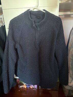 32 Degrees Navy Sherpa Pullover Jacket